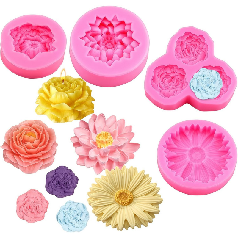 Soap Making Kit Amazon - 6-delige 3D bloemen siliconen malset (in