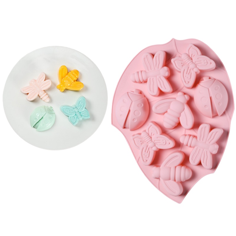 Soap Making Kit Amazon - 8-gaats insect vlinder siliconen chocoladevorm bijencake