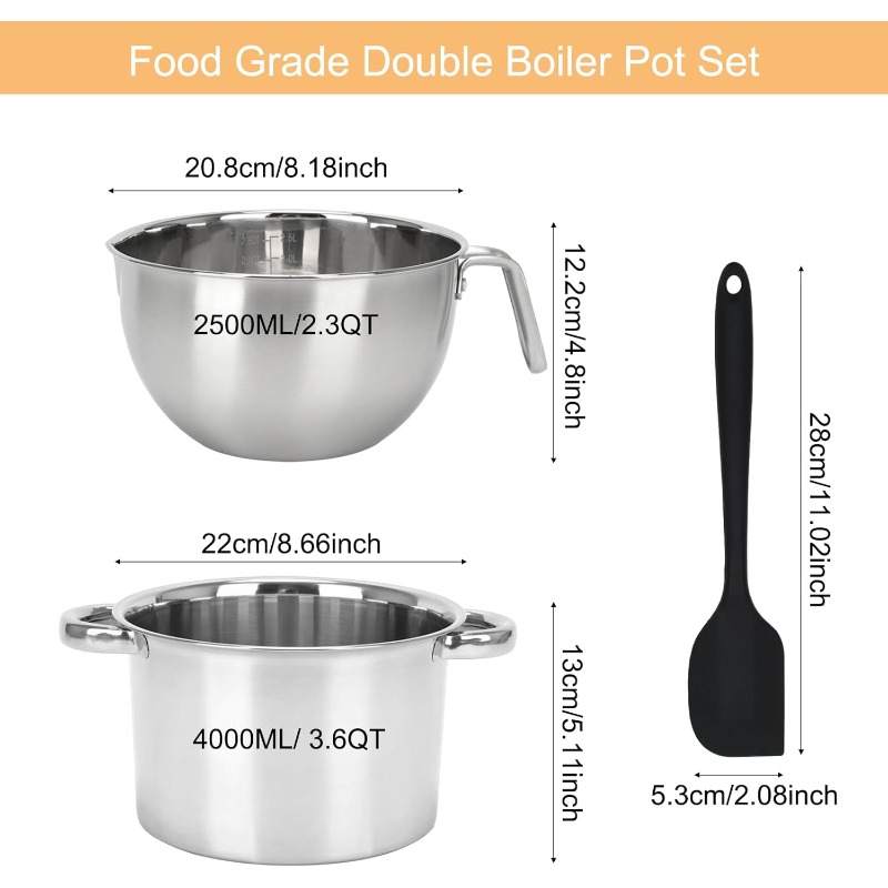 3-delige dubbele kookpanset va - Soap Making Jug recensie en prijs